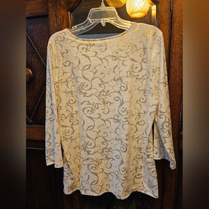 White and gold blouse